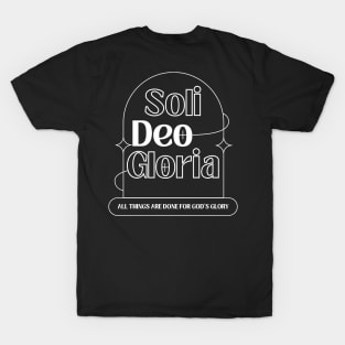 Soli Deo Gloria Modern Design in Dark Theme T-Shirt